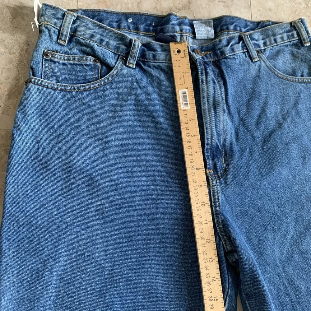 Saugatuck Mens Denim Bermuda Shorts Relaxed Fit Stone Wash Jeans Blue Sz 38‎ NWT
